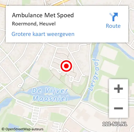 Locatie op kaart van de 112 melding: Ambulance Met Spoed Naar Roermond, Heuvel op 24 januari 2024 20:46