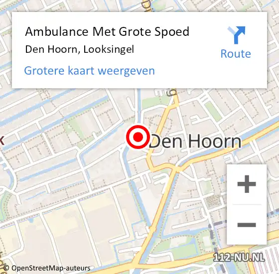 Locatie op kaart van de 112 melding: Ambulance Met Grote Spoed Naar Den Hoorn, Looksingel op 24 januari 2024 21:37