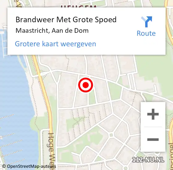 Locatie op kaart van de 112 melding: Brandweer Met Grote Spoed Naar Maastricht, Aan de Dom op 24 januari 2024 22:33