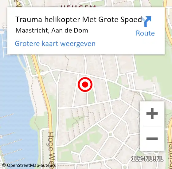 Locatie op kaart van de 112 melding: Trauma helikopter Met Grote Spoed Naar Maastricht, Aan de Dom op 24 januari 2024 22:34