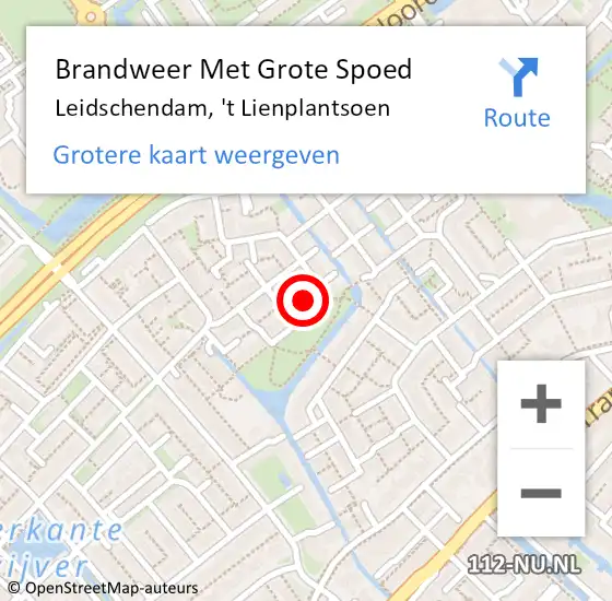 Locatie op kaart van de 112 melding: Brandweer Met Grote Spoed Naar Leidschendam, 't Lienplantsoen op 24 januari 2024 23:58