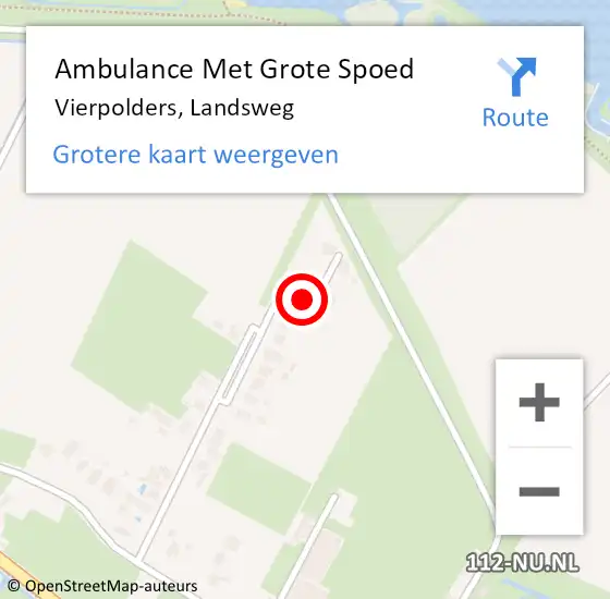 Locatie op kaart van de 112 melding: Ambulance Met Grote Spoed Naar Vierpolders, Landsweg op 25 januari 2024 00:10