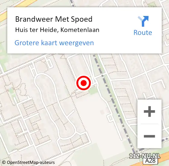 Locatie op kaart van de 112 melding: Brandweer Met Spoed Naar Huis ter Heide, Kometenlaan op 25 januari 2024 00:10