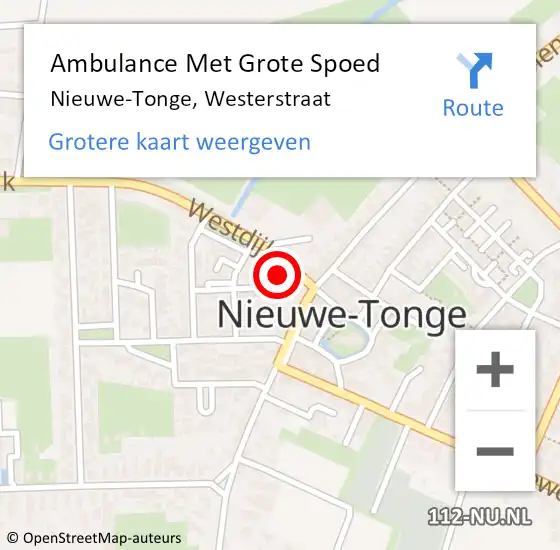 Locatie op kaart van de 112 melding: Ambulance Met Grote Spoed Naar Nieuwe-Tonge, Westerstraat op 25 januari 2024 00:15