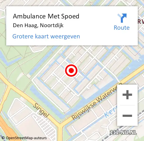 Locatie op kaart van de 112 melding: Ambulance Met Spoed Naar Den Haag, Noortdijk op 25 januari 2024 01:52