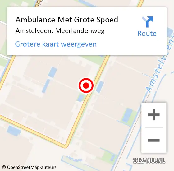 Locatie op kaart van de 112 melding: Ambulance Met Grote Spoed Naar Amstelveen, Meerlandenweg op 25 januari 2024 02:23