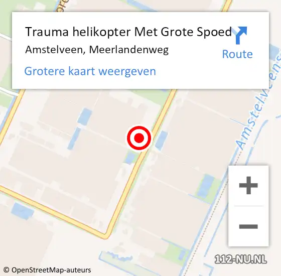 Locatie op kaart van de 112 melding: Trauma helikopter Met Grote Spoed Naar Amstelveen, Meerlandenweg op 25 januari 2024 02:30