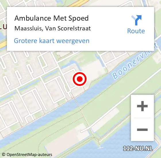 Locatie op kaart van de 112 melding: Ambulance Met Spoed Naar Maassluis, Van Scorelstraat op 25 januari 2024 02:33