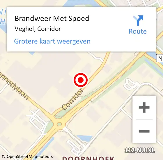 Locatie op kaart van de 112 melding: Brandweer Met Spoed Naar Veghel, Corridor op 25 januari 2024 04:02