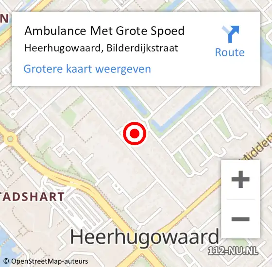 Locatie op kaart van de 112 melding: Ambulance Met Grote Spoed Naar Heerhugowaard, Bilderdijkstraat op 25 januari 2024 05:58