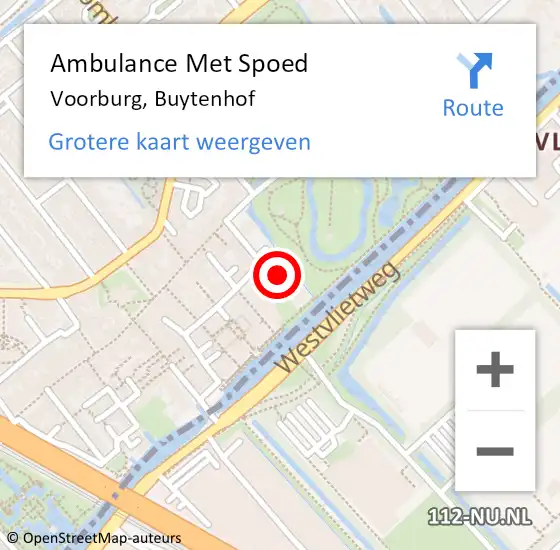 Locatie op kaart van de 112 melding: Ambulance Met Spoed Naar Voorburg, Buytenhof op 25 januari 2024 07:05