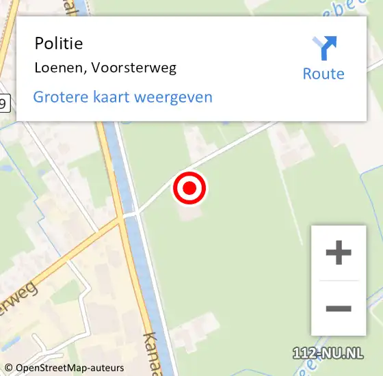 Locatie op kaart van de 112 melding: Politie Loenen, Voorsterweg op 25 januari 2024 07:32