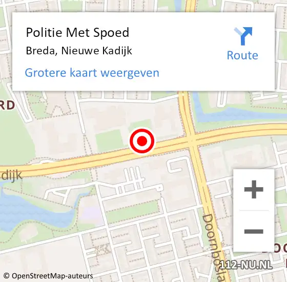 Locatie op kaart van de 112 melding: Politie Met Spoed Naar Breda, Nieuwe Kadijk op 25 januari 2024 07:37