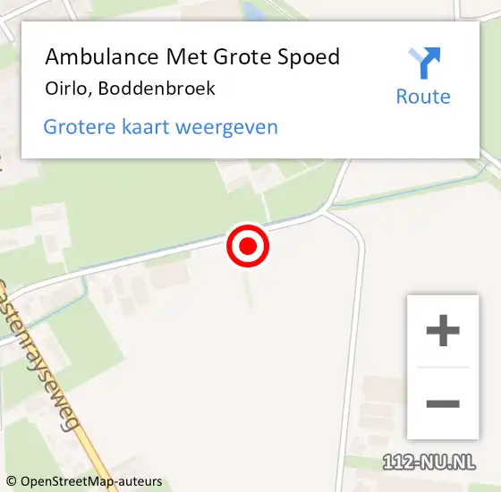 Locatie op kaart van de 112 melding: Ambulance Met Grote Spoed Naar Oirlo, Boddenbroek op 23 september 2014 12:26