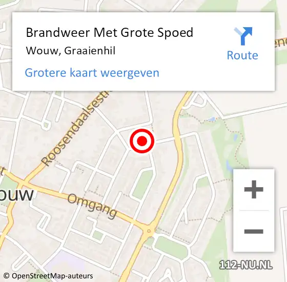 Locatie op kaart van de 112 melding: Brandweer Met Grote Spoed Naar Wouw, Graaienhil op 25 januari 2024 08:45