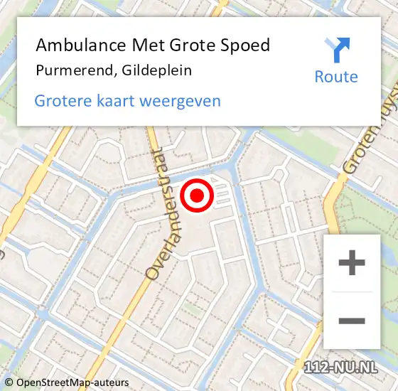 Locatie op kaart van de 112 melding: Ambulance Met Grote Spoed Naar Purmerend, Gildeplein op 25 januari 2024 08:47