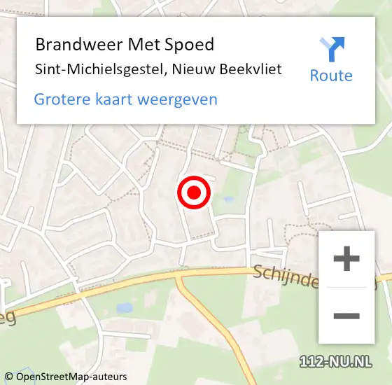 Locatie op kaart van de 112 melding: Brandweer Met Spoed Naar Sint-Michielsgestel, Nieuw Beekvliet op 25 januari 2024 08:47