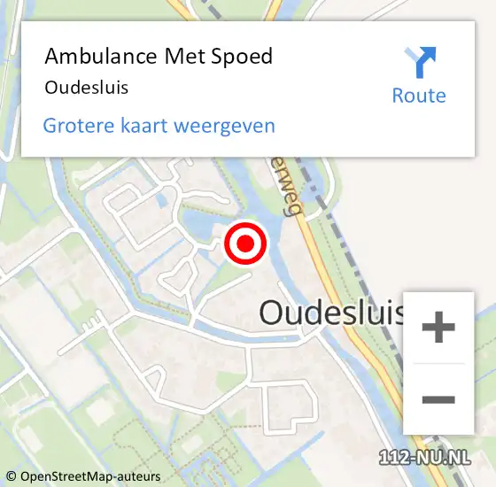 Locatie op kaart van de 112 melding: Ambulance Met Spoed Naar Oudesluis op 25 januari 2024 08:58