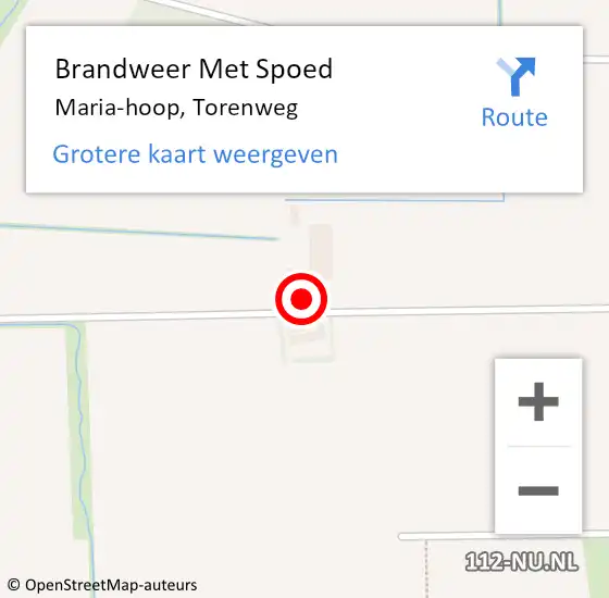 Locatie op kaart van de 112 melding: Brandweer Met Spoed Naar Maria-hoop, Torenweg op 25 januari 2024 09:17