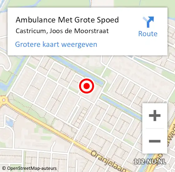 Locatie op kaart van de 112 melding: Ambulance Met Grote Spoed Naar Castricum, Joos de Moorstraat op 25 januari 2024 09:36