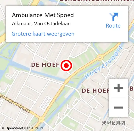 Locatie op kaart van de 112 melding: Ambulance Met Spoed Naar Alkmaar, Van Ostadelaan op 25 januari 2024 11:03