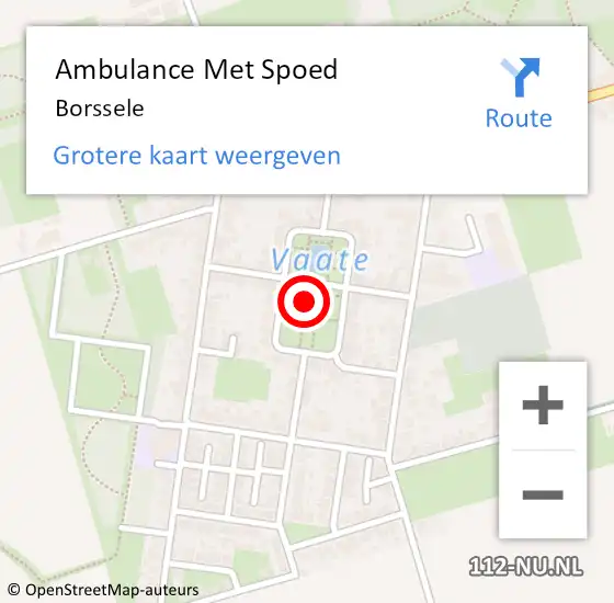 Locatie op kaart van de 112 melding: Ambulance Met Spoed Naar Borssele op 25 januari 2024 11:06