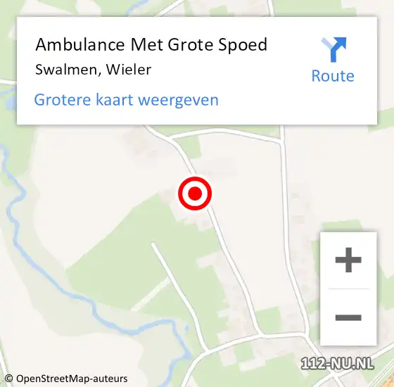 Locatie op kaart van de 112 melding: Ambulance Met Grote Spoed Naar Swalmen, Wieler op 25 januari 2024 11:42