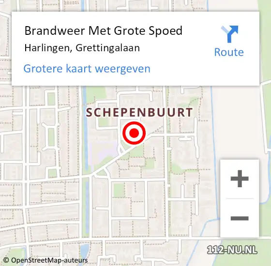 Locatie op kaart van de 112 melding: Brandweer Met Grote Spoed Naar Harlingen, Grettingalaan op 25 januari 2024 11:58