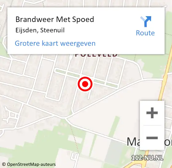 Locatie op kaart van de 112 melding: Brandweer Met Spoed Naar Eijsden, Steenuil op 25 januari 2024 12:03