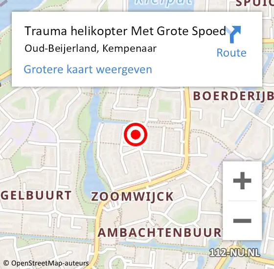 Locatie op kaart van de 112 melding: Trauma helikopter Met Grote Spoed Naar Oud-Beijerland, Kempenaar op 25 januari 2024 12:16