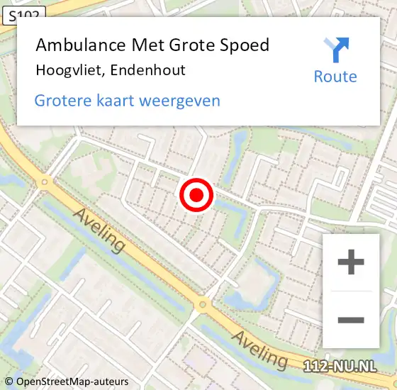 Locatie op kaart van de 112 melding: Ambulance Met Grote Spoed Naar Hoogvliet, Endenhout op 25 januari 2024 13:00
