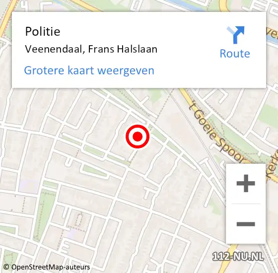 Locatie op kaart van de 112 melding: Politie Veenendaal, Frans Halslaan op 25 januari 2024 13:24