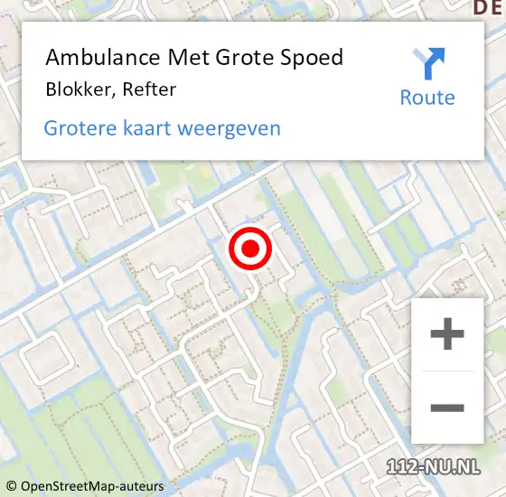 Locatie op kaart van de 112 melding: Ambulance Met Grote Spoed Naar Blokker, Refter op 25 januari 2024 14:34