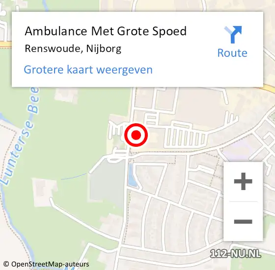 Locatie op kaart van de 112 melding: Ambulance Met Grote Spoed Naar Renswoude, Nijborg op 23 september 2014 13:13