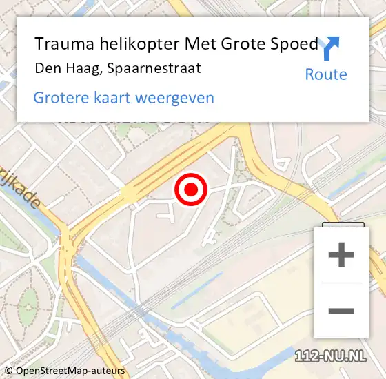 Locatie op kaart van de 112 melding: Trauma helikopter Met Grote Spoed Naar Den Haag, Spaarnestraat op 25 januari 2024 14:47