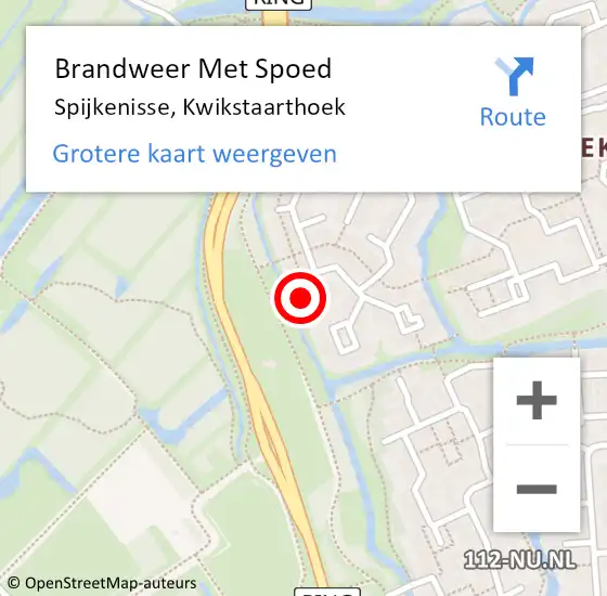 Locatie op kaart van de 112 melding: Brandweer Met Spoed Naar Spijkenisse, Kwikstaarthoek op 25 januari 2024 15:02