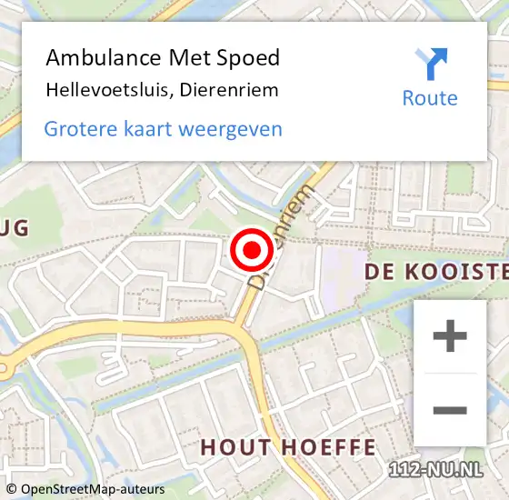 Locatie op kaart van de 112 melding: Ambulance Met Spoed Naar Hellevoetsluis, Dierenriem op 25 januari 2024 17:47
