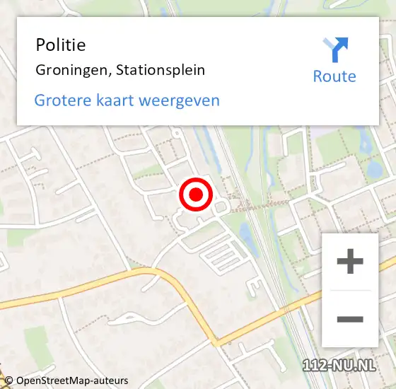 Locatie op kaart van de 112 melding: Politie Groningen, Stationsplein op 25 januari 2024 17:58