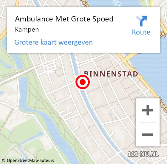 Locatie op kaart van de 112 melding: Ambulance Met Grote Spoed Naar Kampen op 25 januari 2024 18:22