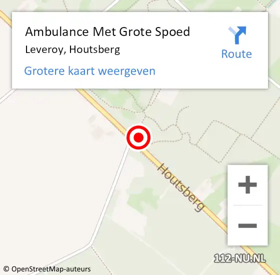 Locatie op kaart van de 112 melding: Ambulance Met Grote Spoed Naar Leveroy, Houtsberg op 25 januari 2024 18:25