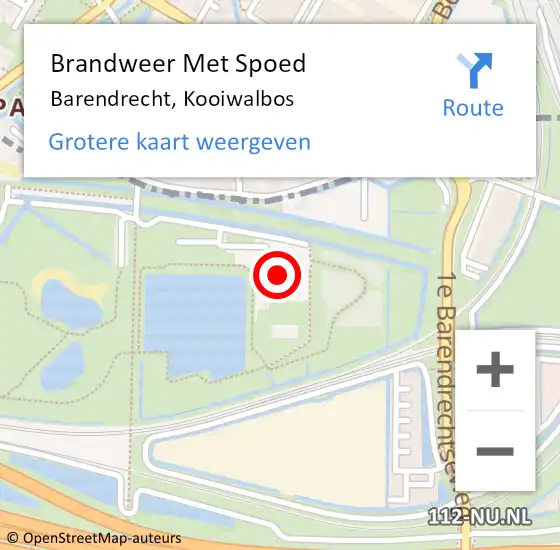 Locatie op kaart van de 112 melding: Brandweer Met Spoed Naar Barendrecht, Kooiwalbos op 25 januari 2024 20:29