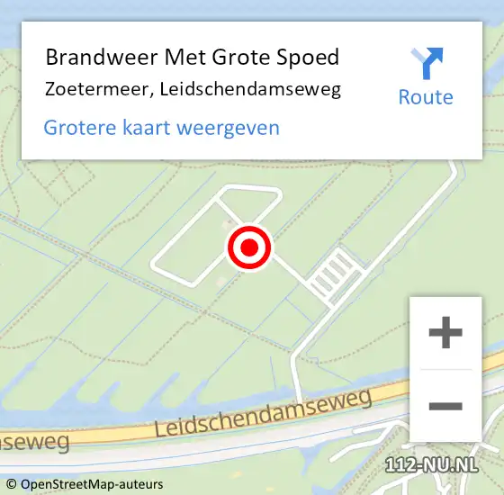 Locatie op kaart van de 112 melding: Brandweer Met Grote Spoed Naar Zoetermeer, Leidschendamseweg op 25 januari 2024 21:15