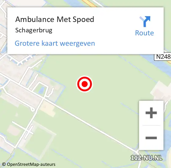 Locatie op kaart van de 112 melding: Ambulance Met Spoed Naar Schagerbrug op 25 januari 2024 23:26