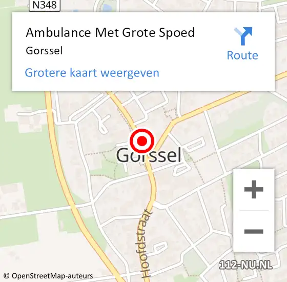 Locatie op kaart van de 112 melding: Ambulance Met Grote Spoed Naar Gorssel op 26 januari 2024 02:28