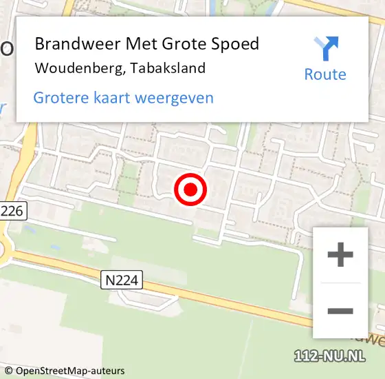 Locatie op kaart van de 112 melding: Brandweer Met Grote Spoed Naar Woudenberg, Tabaksland op 26 januari 2024 03:01