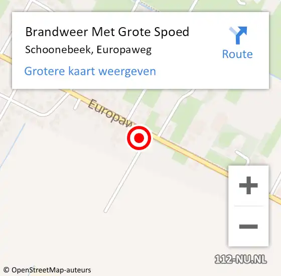 Locatie op kaart van de 112 melding: Brandweer Met Grote Spoed Naar Schoonebeek, Europaweg op 26 januari 2024 06:08