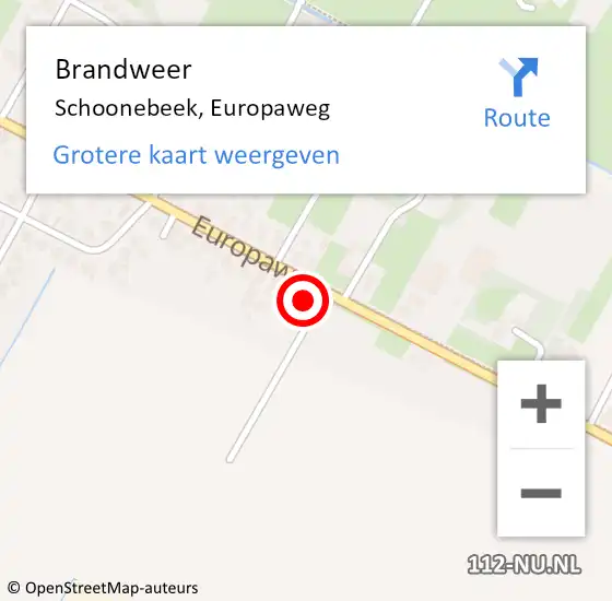 Locatie op kaart van de 112 melding: Brandweer Schoonebeek, Europaweg op 26 januari 2024 06:11