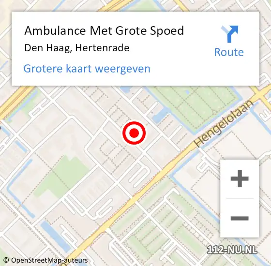 Locatie op kaart van de 112 melding: Ambulance Met Grote Spoed Naar Den Haag, Hertenrade op 26 januari 2024 06:48