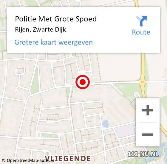 Locatie op kaart van de 112 melding: Politie Met Grote Spoed Naar Rijen, Zwarte Dijk op 26 januari 2024 07:26