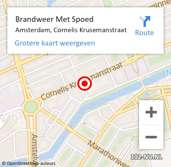 Locatie op kaart van de 112 melding: Brandweer Met Spoed Naar Amsterdam, Cornelis Krusemanstraat op 26 januari 2024 08:44